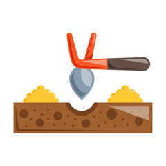 Handheld Transplanter Seeding Planter concept, Seedling Machine vector color icon design, Lawn and Gardening symbol, Farm and Plant sign, agriculture and horticulture equipment stock illustration