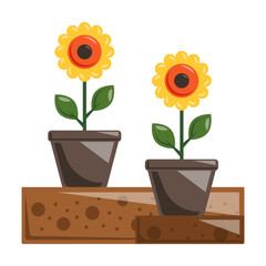 potted plant with sunlight and without sunlight concept, improving plant growth vector color icon design, Lawn and Gardening symbol, Farm and Plant sign, agriculture and horticulture equipment stock