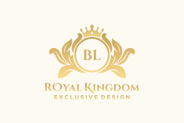 Letter BL template logo Luxury. Monogram alphabet . Beautiful royal initials letter.