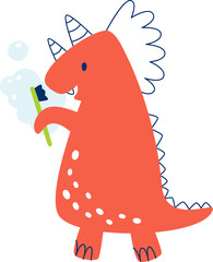 Dinosaur Brushing Teeth