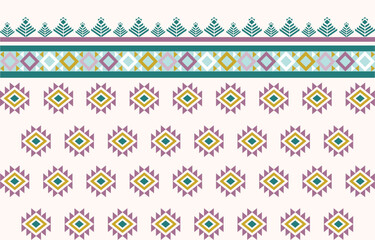 Ethnic Boho style pattern. ethnic Navajo pattern. Soft tone. Inspiration from Navajo american native style Design for fabric,carpet,textile,wallpaper, background,embroidery,home decor,vector, etc.
