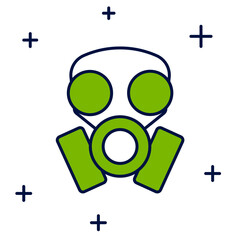 Filled outline Gas mask icon isolated on white background. Respirator sign. Vector