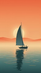 Fototapeta premium flat and minimalist aesthetic clean and simple line