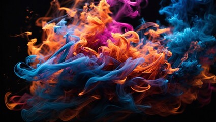 Fototapeta premium Colourful Abstract Smoke Wallpaper: Vibrant Smoke Patterns, Mesmerizing Desktop Background for PC and Laptop