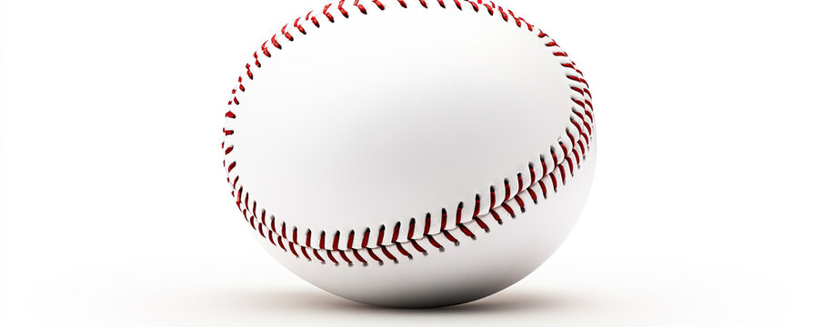 Baseball isoleted on white background. base ball in wide banner or panorama