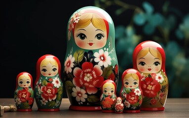 Russian nesting dolls national wooden toys
