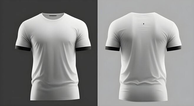 Set of t shirt design with front and back view t shirt background. Black and white t shirt