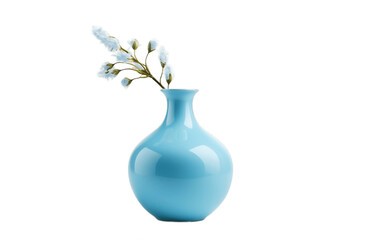 Cerulean Vase Isolated on a Transparent Background PNG. Generative AI