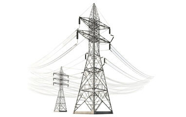 Electricity Supply Isolated on a Transparent Background PNG. Generative AI - obrazy, fototapety, plakaty