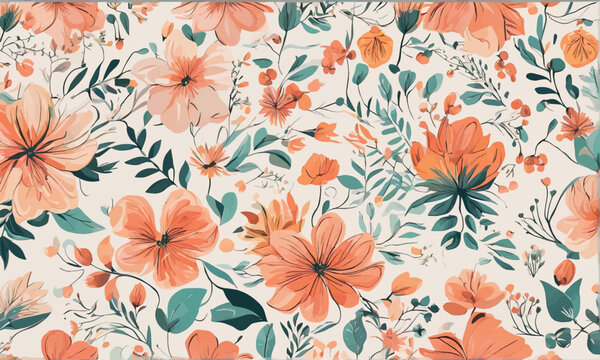 seamless watercolor floral pattern seamless watercolor floral pattern watercolor floral seamless pattern.  hand painted flowers and leaves. 