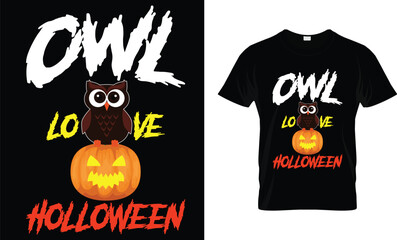 Owl love Holloween - Halloween T-Shirt