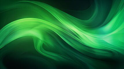Abstract green background with light effects and geometric shapes