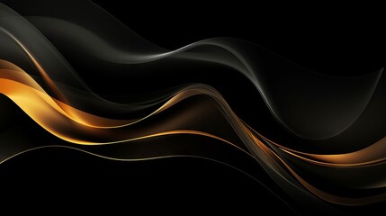 Abstract illustration of luxurious black lines on a gradient background with golden accents