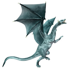 Fototapeta premium 3D Rendering Fairy Tale Dragon on White