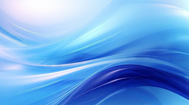 Abstract magical blue background with waves and light effects