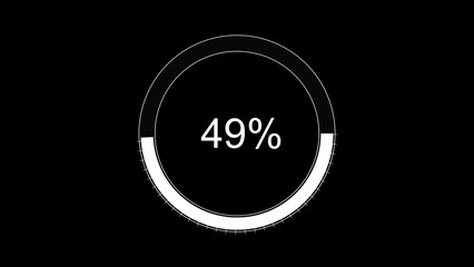 Loading Circle Ring. Loading Transfer Download Animation 0-100% in blue science effect.