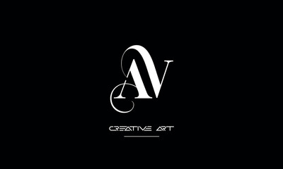 AV, VA, A, V abstract letters logo monogram - obrazy, fototapety, plakaty