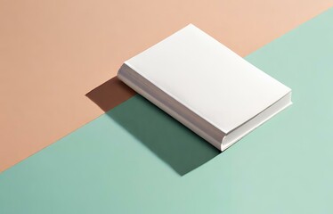 Blank book cover mockup layout design with shadows for branding. Vector illustration gnerative AI.