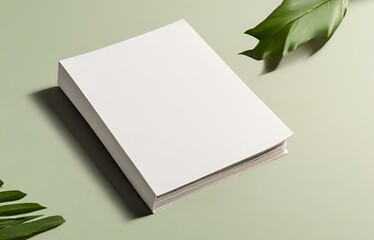 Blank book cover mockup layout design with shadows for branding. Vector illustration gnerative AI.