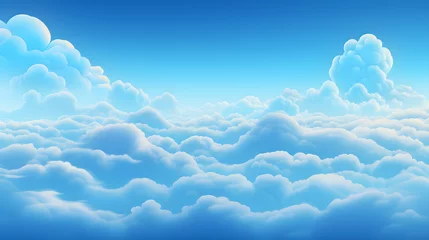 Tuinposter Blue sky wallpaper with lots of clouds - Blue sky clouds wallpaper © weerasak