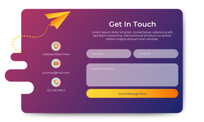 Editable Contact form page template. profesional layout web design with modern element. vector