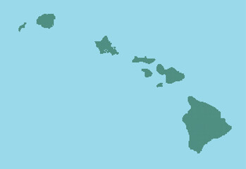ハワイのドット地図 島名表記無し