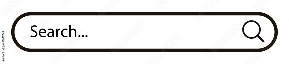 Canvas Prints search bar line black color isolated on white background for ui, ux, web site vector 10 eps