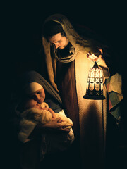 Christmas nativity in darkness