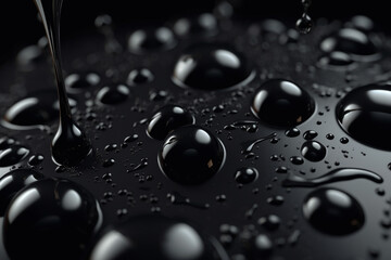 Water drops on black background. 3d rendering, 3d illustration.