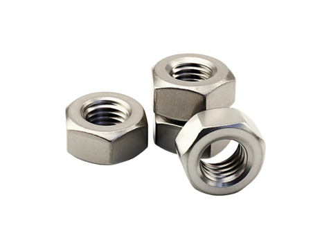Metal nuts isolated on transparent or white background, png