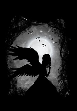 Dark Angel anime silhouette art