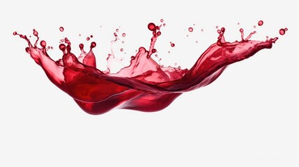 red wine splash isolated on white