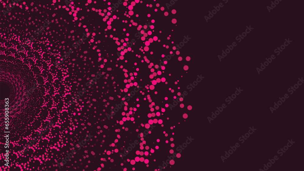 Wall mural abstract spiral website background in pink dotted color shade. this creative round mandala style dar