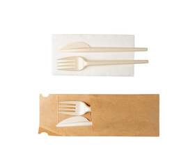 Disposable Cutlery, Plastic Forks, Bamboo Table Setting for Picnic, Recycle Reusable Utensil