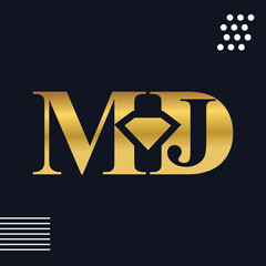 MDJ Diamond letter combination logo illustration
