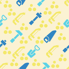 Vector pattern background motif icon tools flat color.seamless wallpaper