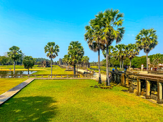 Angkor Wat, a temple complex in honor of the god Vishnu, built in the Angkor region, Siem Reap...