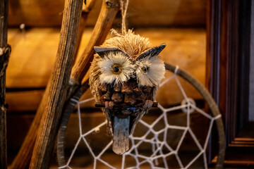 household items in the shape of owls as decoration