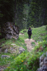 hiking in the mountains