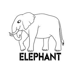 Naklejka premium Free vector elephant logo element, line art animal illustration vector