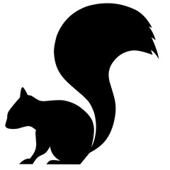 Squirrel silhouette icon vector for autumn design. Simple squirrel icon for fall season. Autumn graphic resource for icon, sign, symbol or decoration. Silhouette of squirrel for mid autumn festival