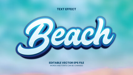 Water text effect editable blue and liquid beach text style