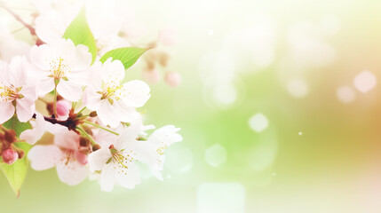 Fototapeta na wymiar Beautiful spring background, cherry blossoms, bokeh.