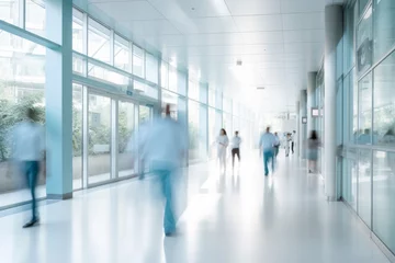 Foto op Plexiglas Medical personnel walked in the hospital background in a hurry with motion blur. Health care and people concept. © Virtual Art Studio