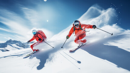 Mountaineer backcountry ski walking - Powered by Adobe