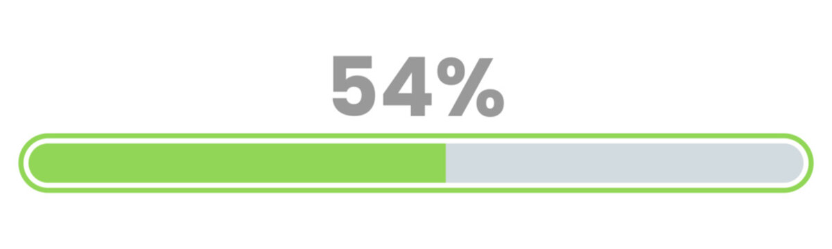 54% Loading. 54% progress bar Infographics vector, 54 Percentage ready to use for web design ux-ui