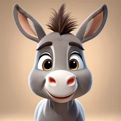 Zelfklevend Fotobehang donkey 3d character © ydlabs