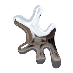 3d liquid chrome bubble