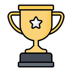 Winner Trophy Colored Line Icon