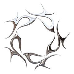 3d liquid chrome abstract geometric shape
